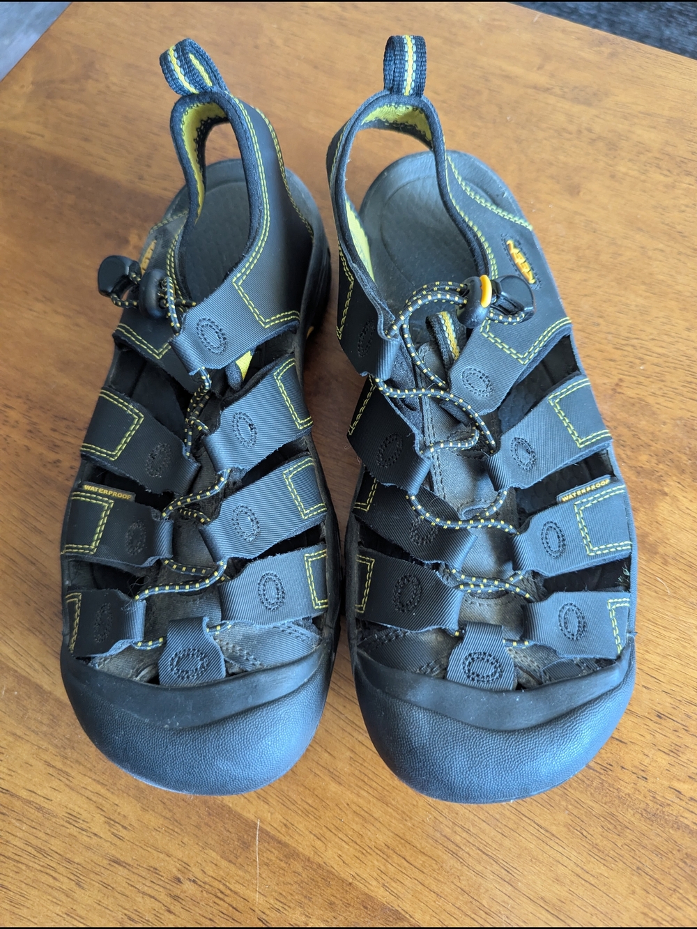 Keen Black and Yellow Outdoor/Water Sandals Size 7 Men's Or 9 Women's